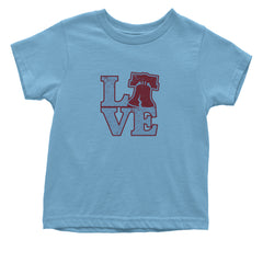 Love Philly Liberty Bell Infant One-Piece Romper Bodysuit Or Toddler T-shirt Light Blue
