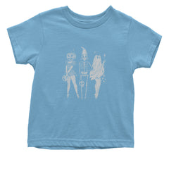 Vintage Spooky Squad Pinup Halloween Design Infant One-Piece Romper Bodysuit Or Toddler T-shirt Light Blue