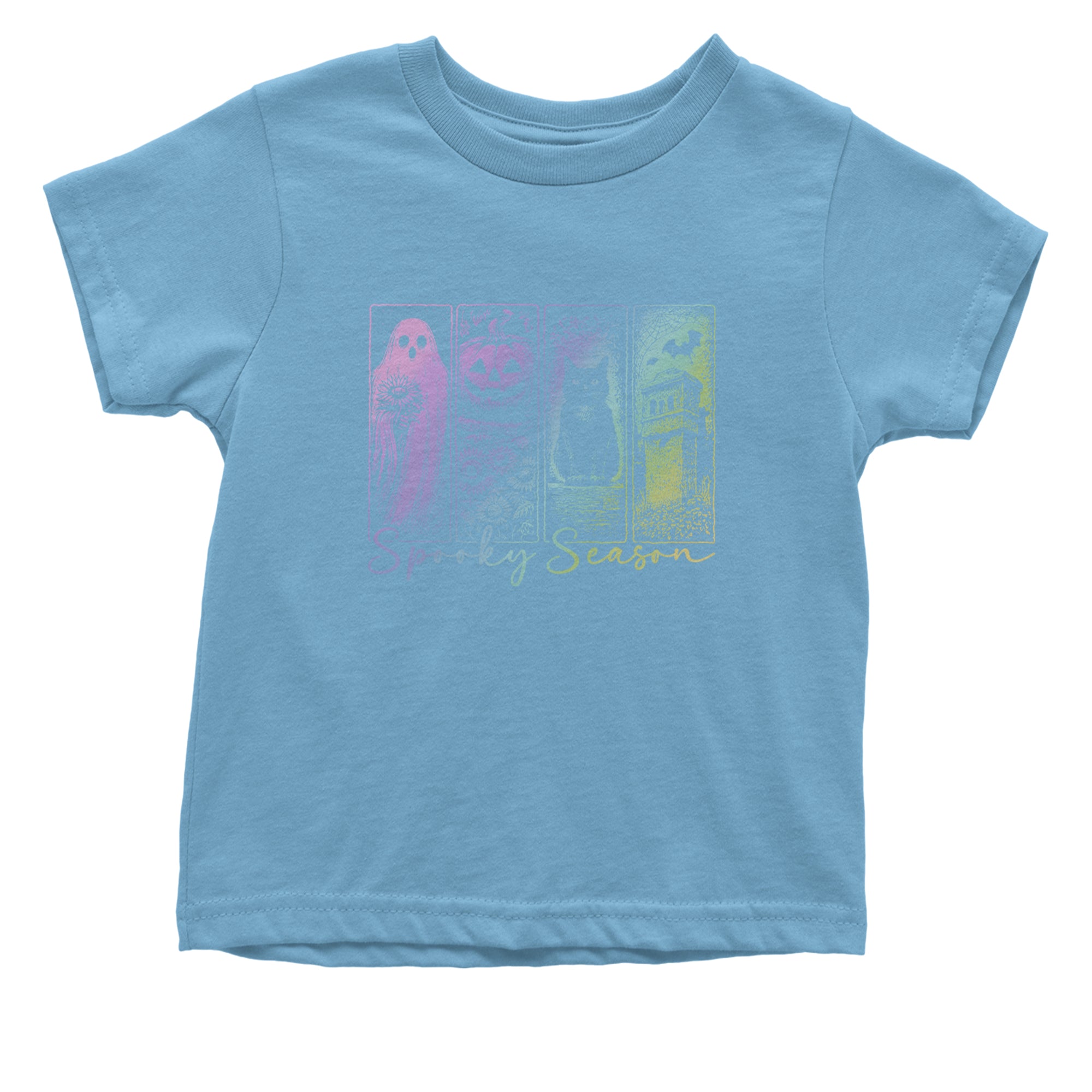 Spooky Season Cute Pastel Halloween Design Infant One-Piece Romper Bodysuit Or Toddler T-shirt Light Blue