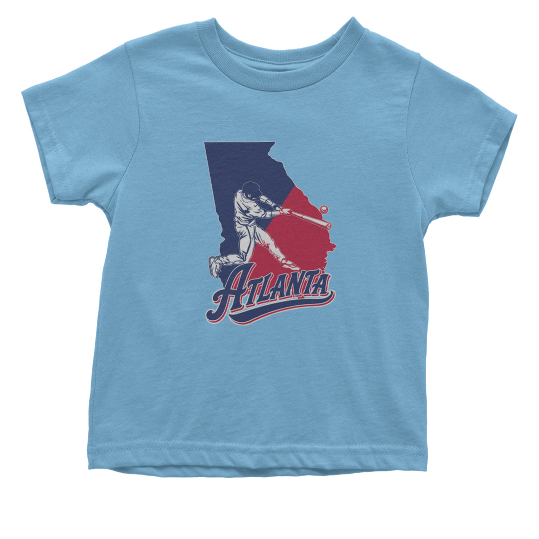 Atlanta Georgia Batter Up Infant One-Piece Romper Bodysuit Or Toddler T-shirt Light Blue