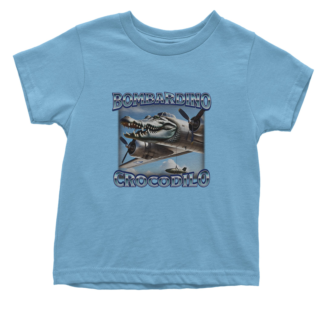 Bombardino Crocodilo Brainrot Infant One-Piece Romper Bodysuit Or Toddler T-shirt Light Blue