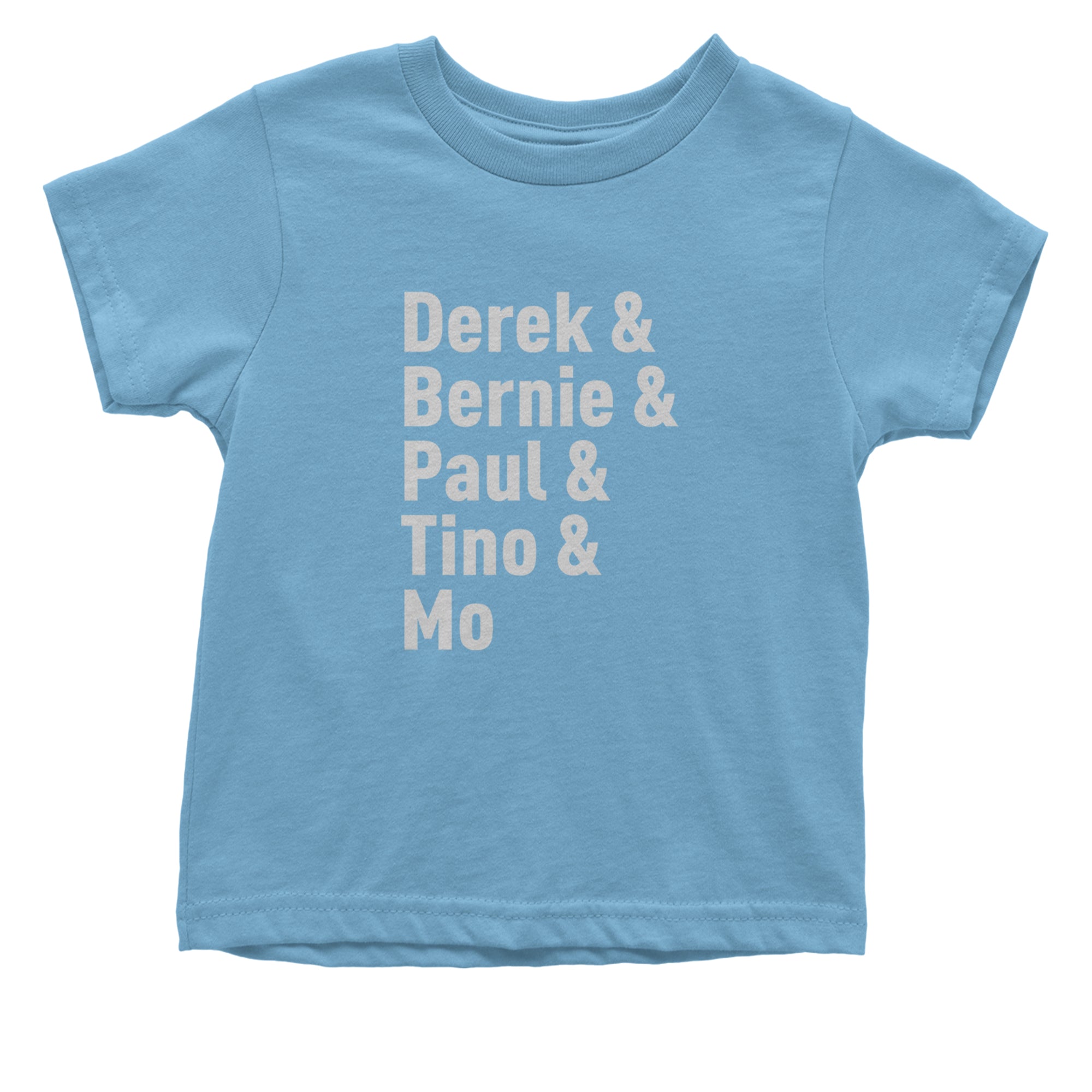 Derek & Bernie & Paul & Tino & Mo Infant One-Piece Romper Bodysuit Or Toddler T-shirt Light Blue