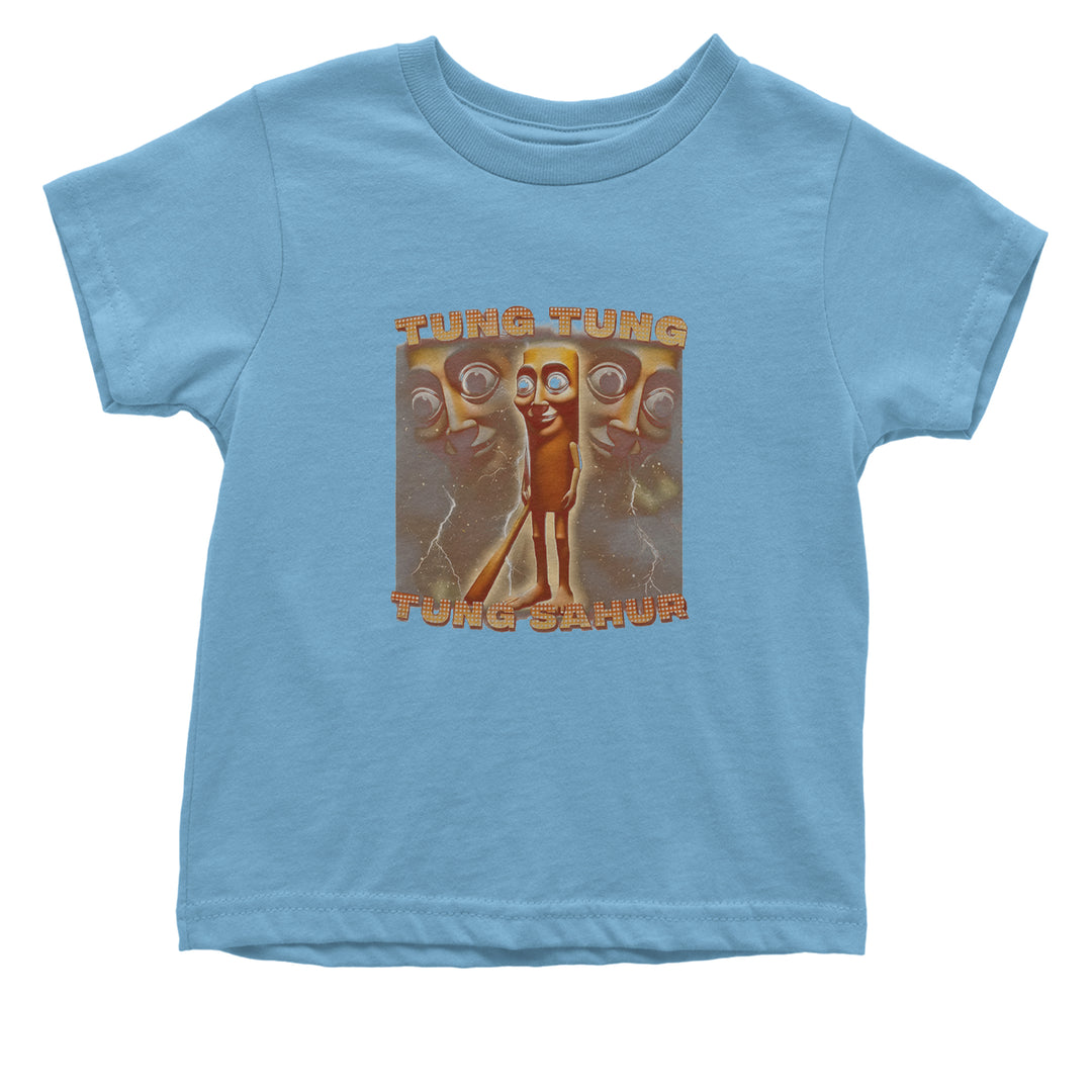 Tung Tung Tung Sahur Enforcer Infant One-Piece Romper Bodysuit Or Toddler T-shirt Light Blue
