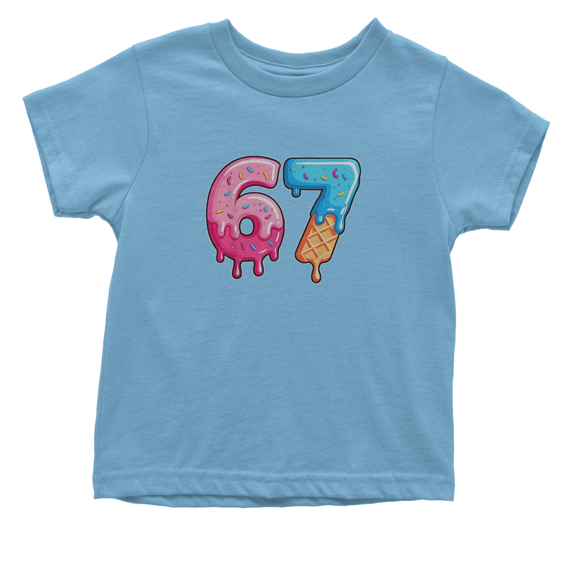 67 Dripping Ice Cream Donut Melt Infant One-Piece Romper Bodysuit Or Toddler T-shirt Light Blue