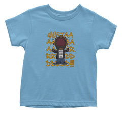 MUSTARD! Not Like Us Tv Off graphic on Onesie and Toddler T-Shirt in Light Blue alternate view 2
