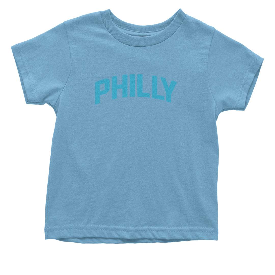 Philly Philadelphia Pride graphic on Onesie and Toddler T-Shirt in Light Blue alternate view 2