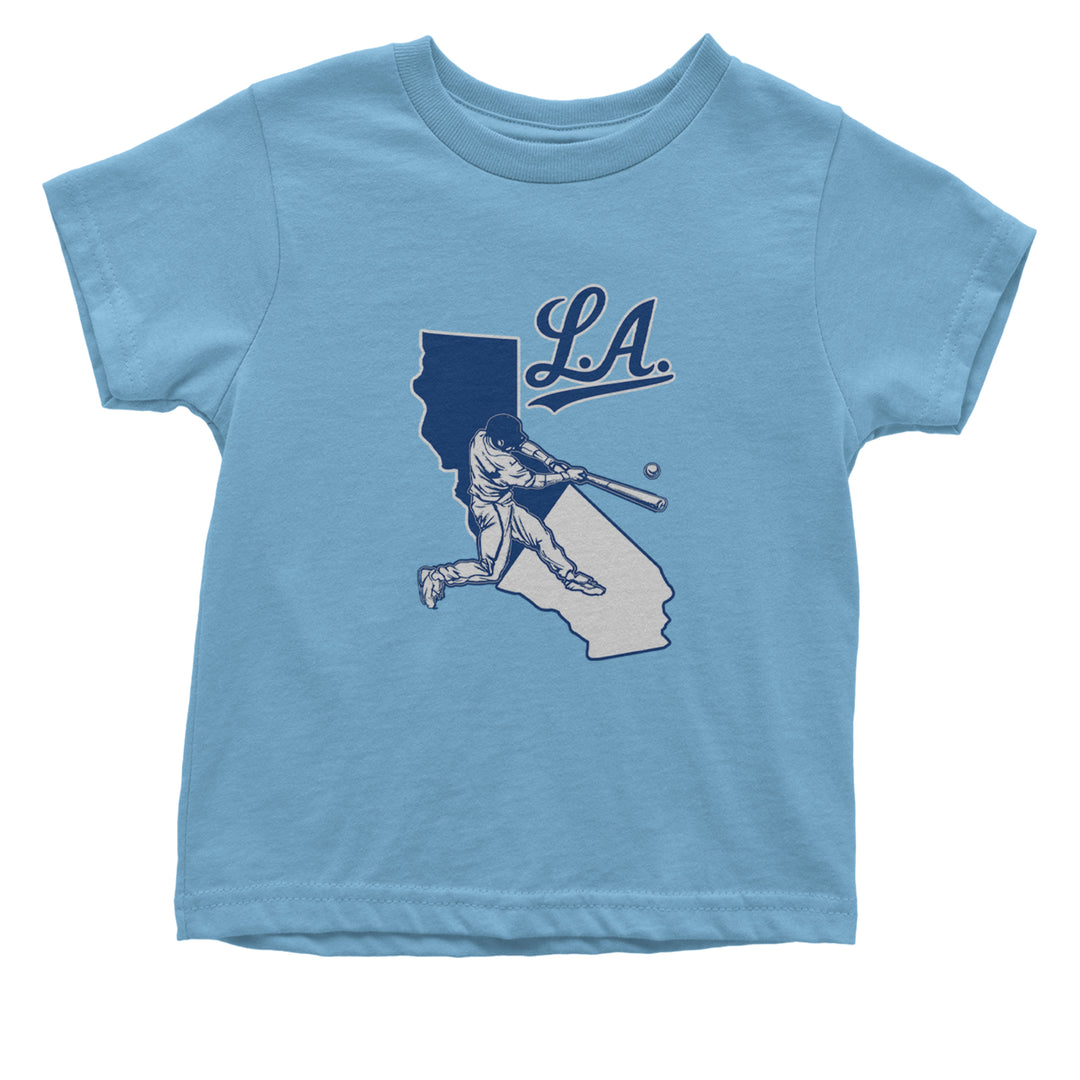 Los Angeles Baseball Batter Up Infant One-Piece Romper Bodysuit Or Toddler T-shirt Light Blue