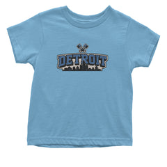 Detroit Motor City Retro Piston Infant One-Piece Romper Bodysuit Or Toddler T-shirt Light Blue