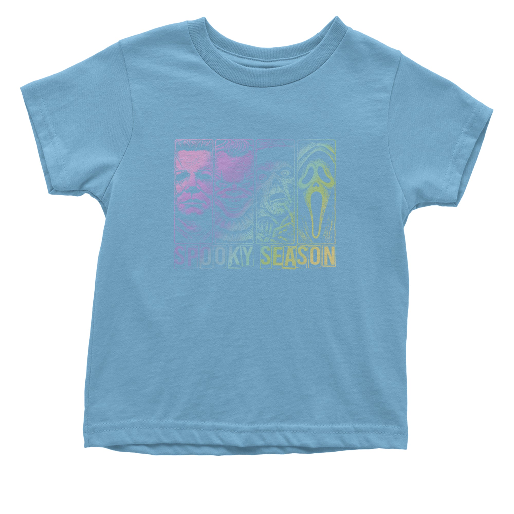 Spooky Season Horror Icons Halloween Infant One-Piece Romper Bodysuit Or Toddler T-shirt Light Blue