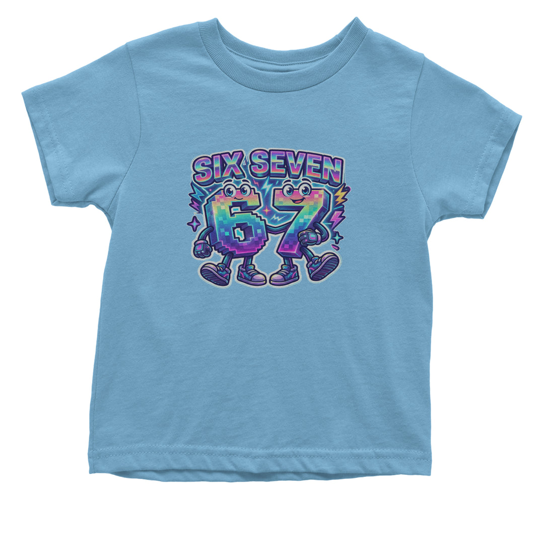Six Seven 67 Retro Pixel Buddies Infant One-Piece Romper Bodysuit Or Toddler T-shirt Light Blue