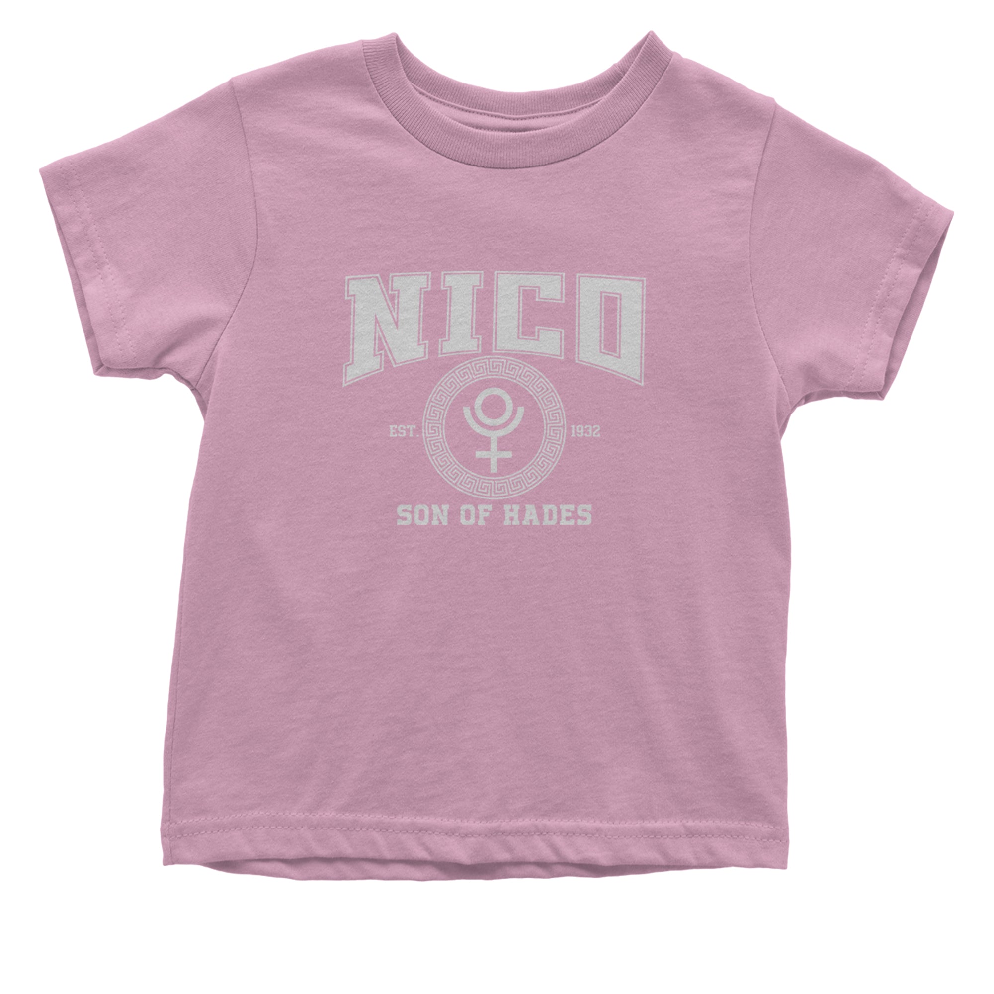 Nico Son of Hades Underworld Crest Infant One-Piece Romper Bodysuit Or Toddler T-shirt Light Pink