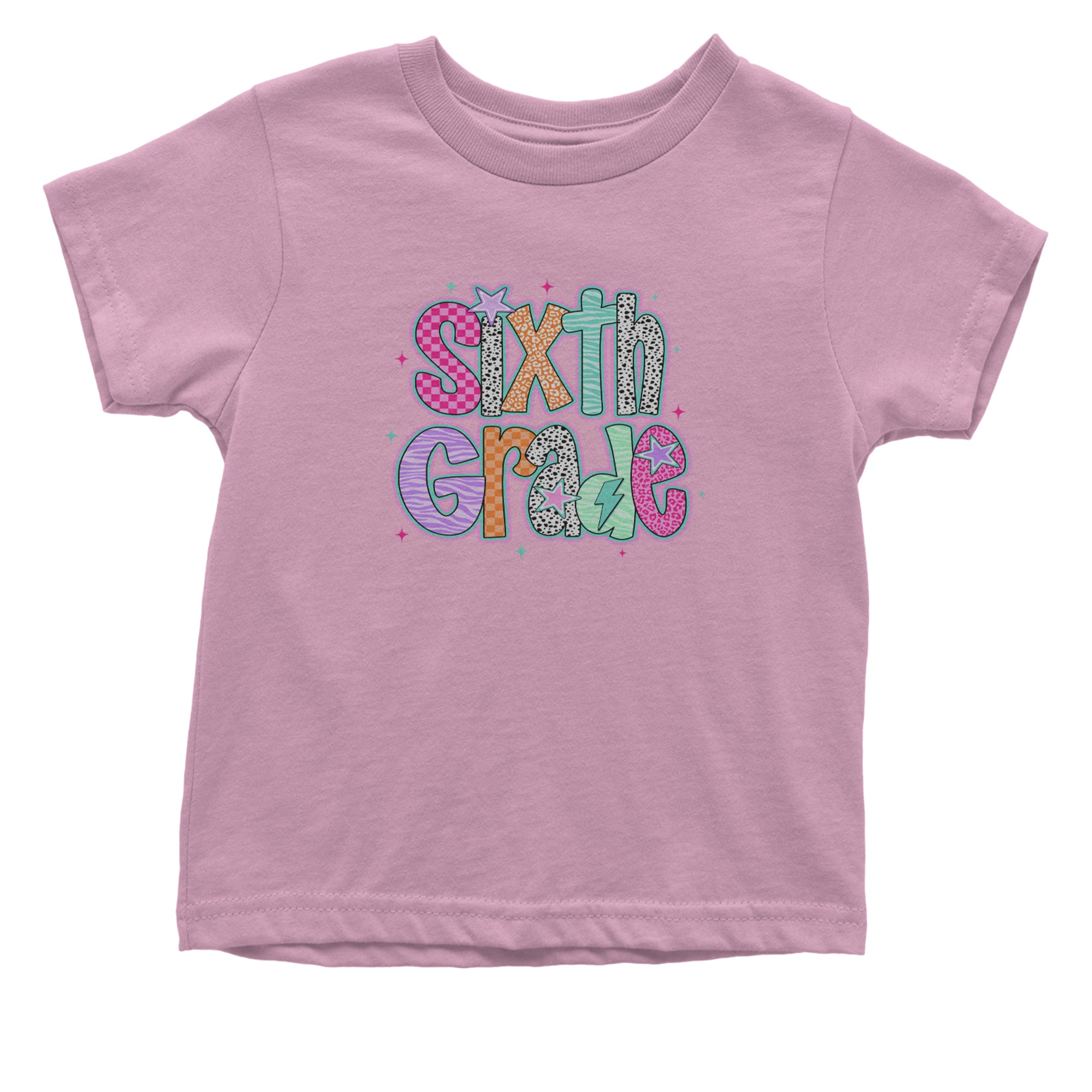 Sixth Grade Colorful Back to School Infant One-Piece Romper Bodysuit Or Toddler T-shirt Light Pink