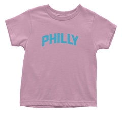 Philly Philadelphia Pride graphic on Onesie and Toddler T-Shirt in Light Pink alternate view 2