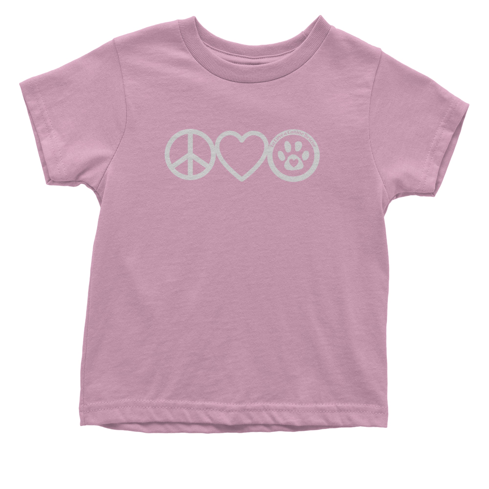 Peace, Love and TLC Dog Rescue Infant One-Piece Romper Bodysuit Or Toddler T-shirt Light Pink