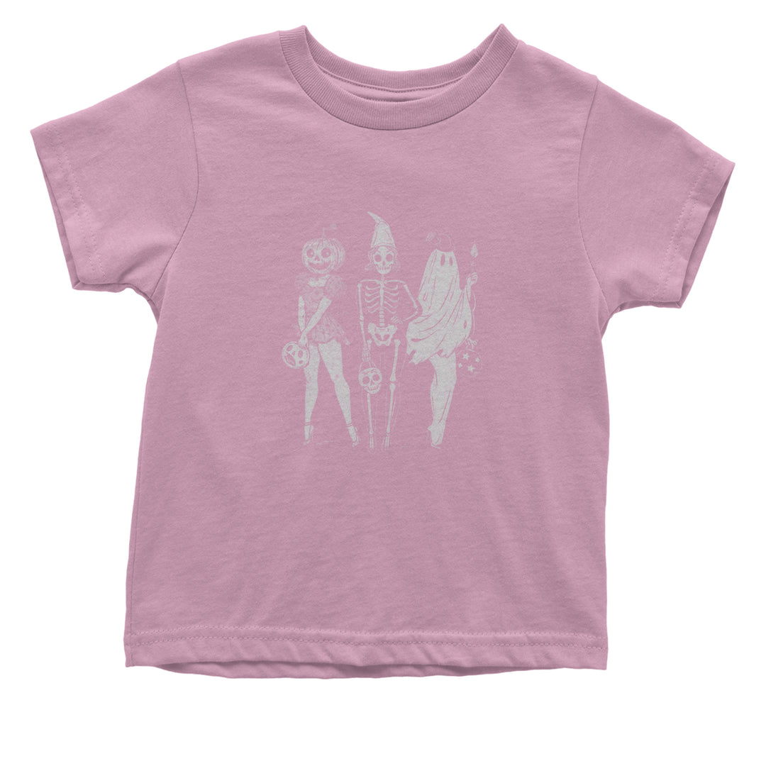 Vintage Spooky Squad Pinup Halloween Design Infant One-Piece Romper Bodysuit Or Toddler T-shirt Light Pink