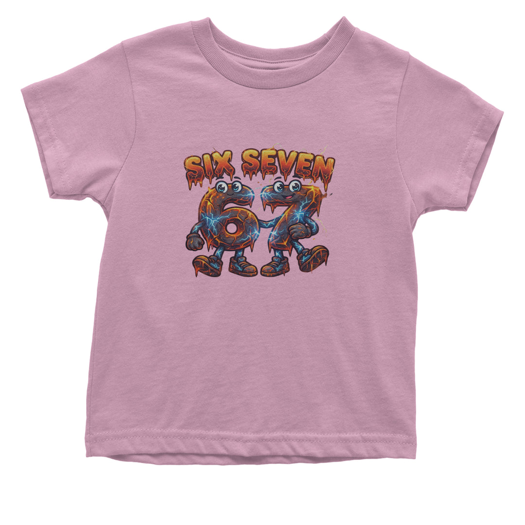 67 Lava Lightning Six Seven Meme Infant One-Piece Romper Bodysuit Or Toddler T-shirt Light Pink