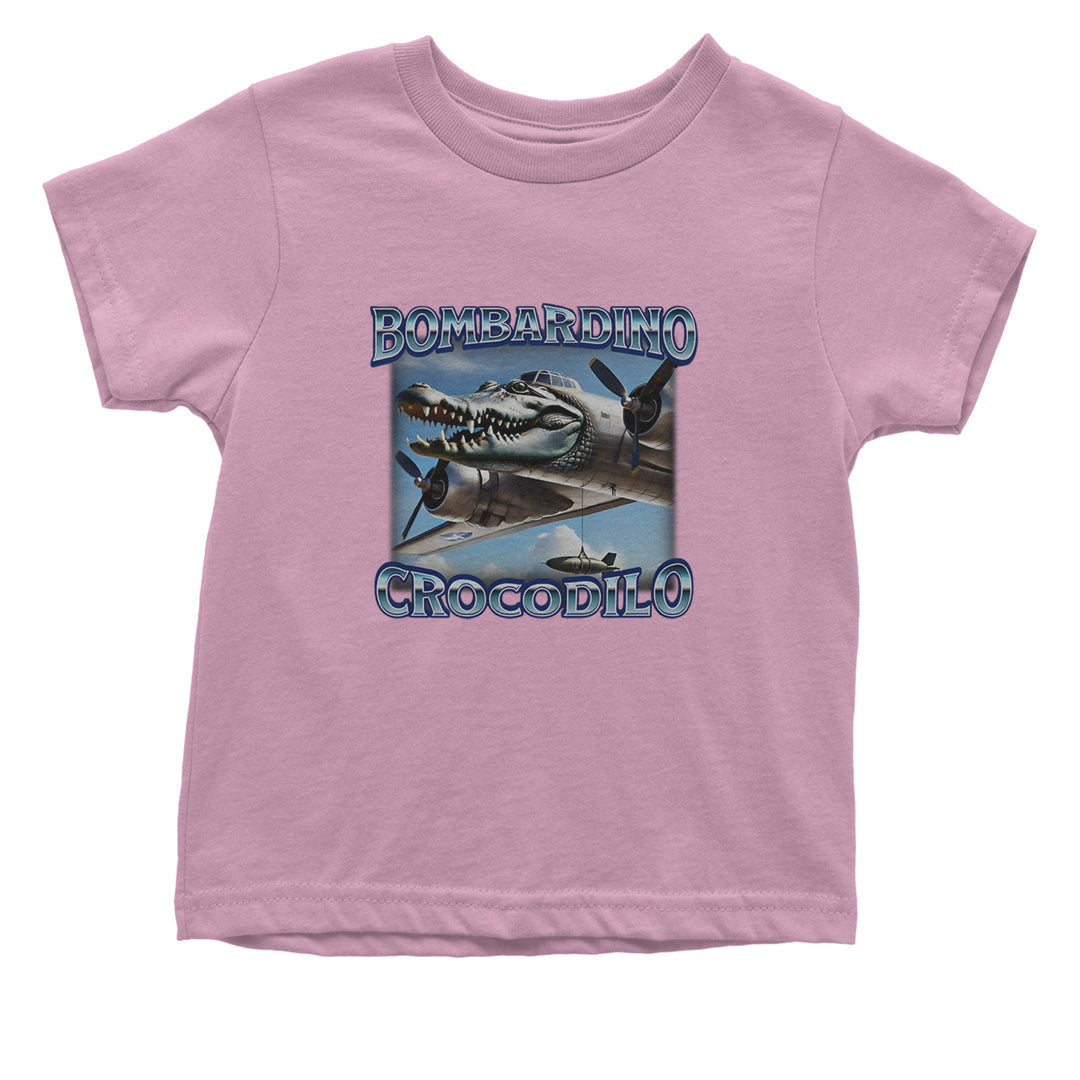 Bombardino Crocodilo Brainrot Infant One-Piece Romper Bodysuit Or Toddler T-shirt Light Pink
