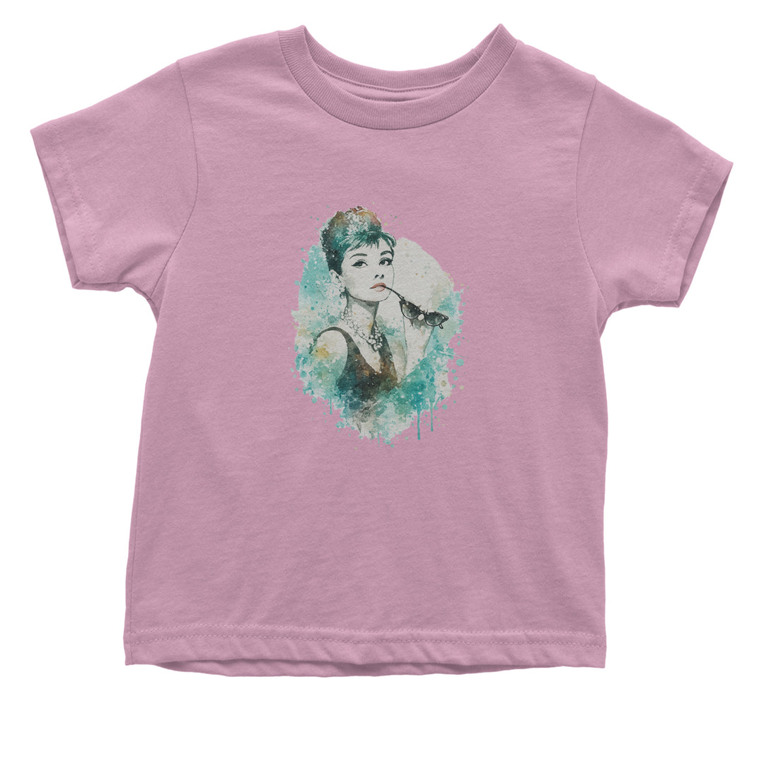 Mrs. Herpburn Iconic Watercolors Infant One-Piece Romper Bodysuit Or Toddler T-shirt Light Pink