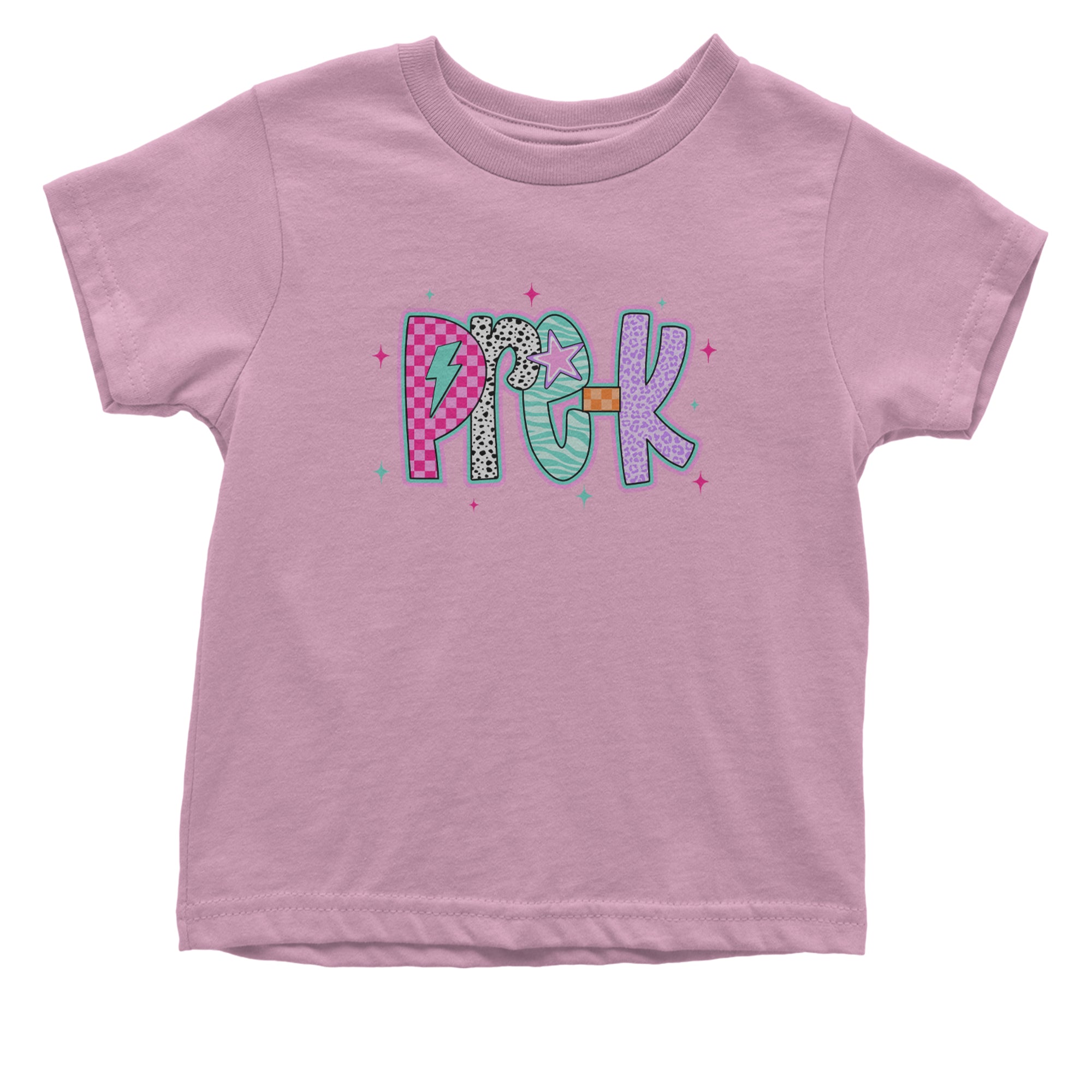 Pre-K Party Time Colorful Back to School Infant One-Piece Romper Bodysuit Or Toddler T-shirt Light Pink