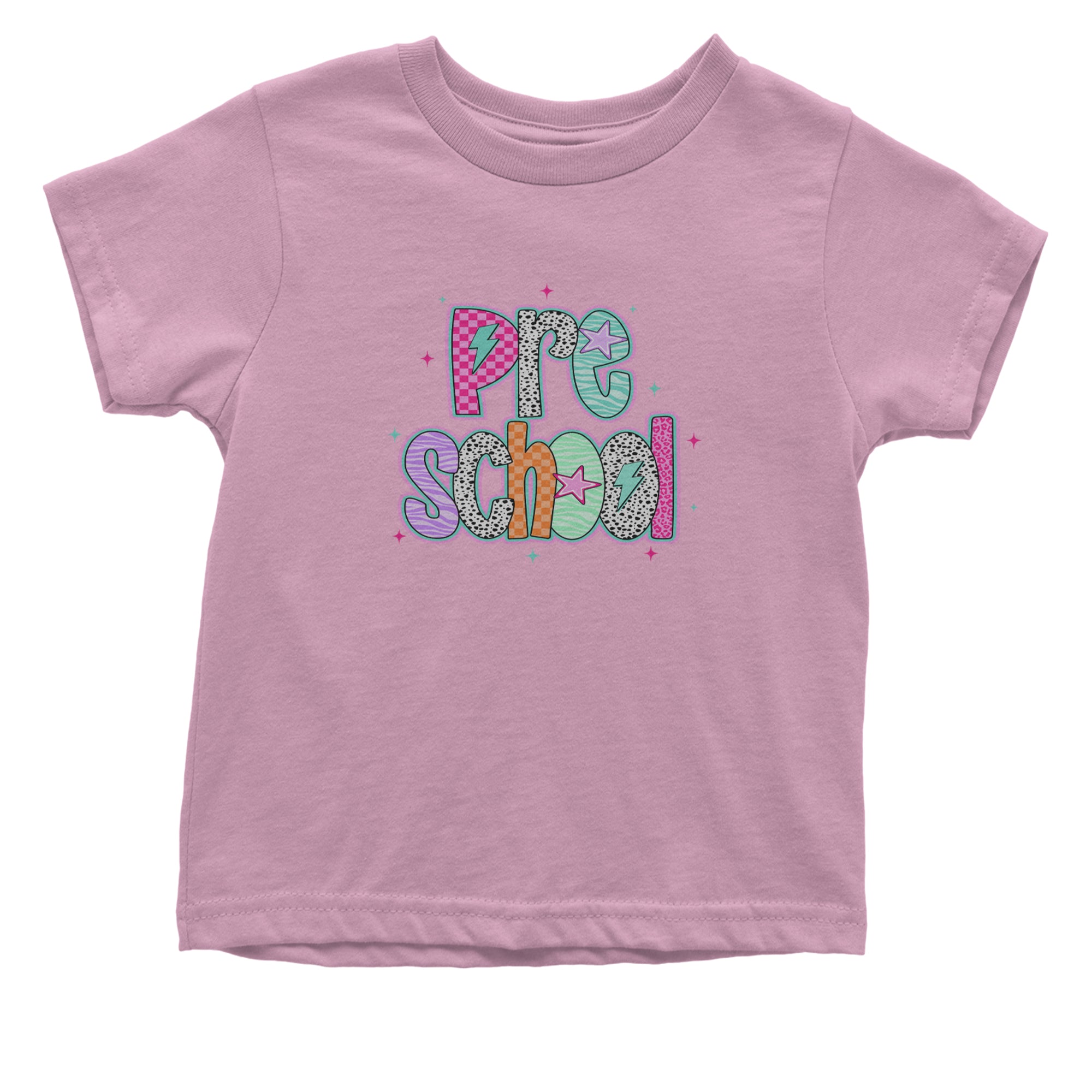 Preschool Power Colorful Back to School Infant One-Piece Romper Bodysuit Or Toddler T-shirt Light Pink