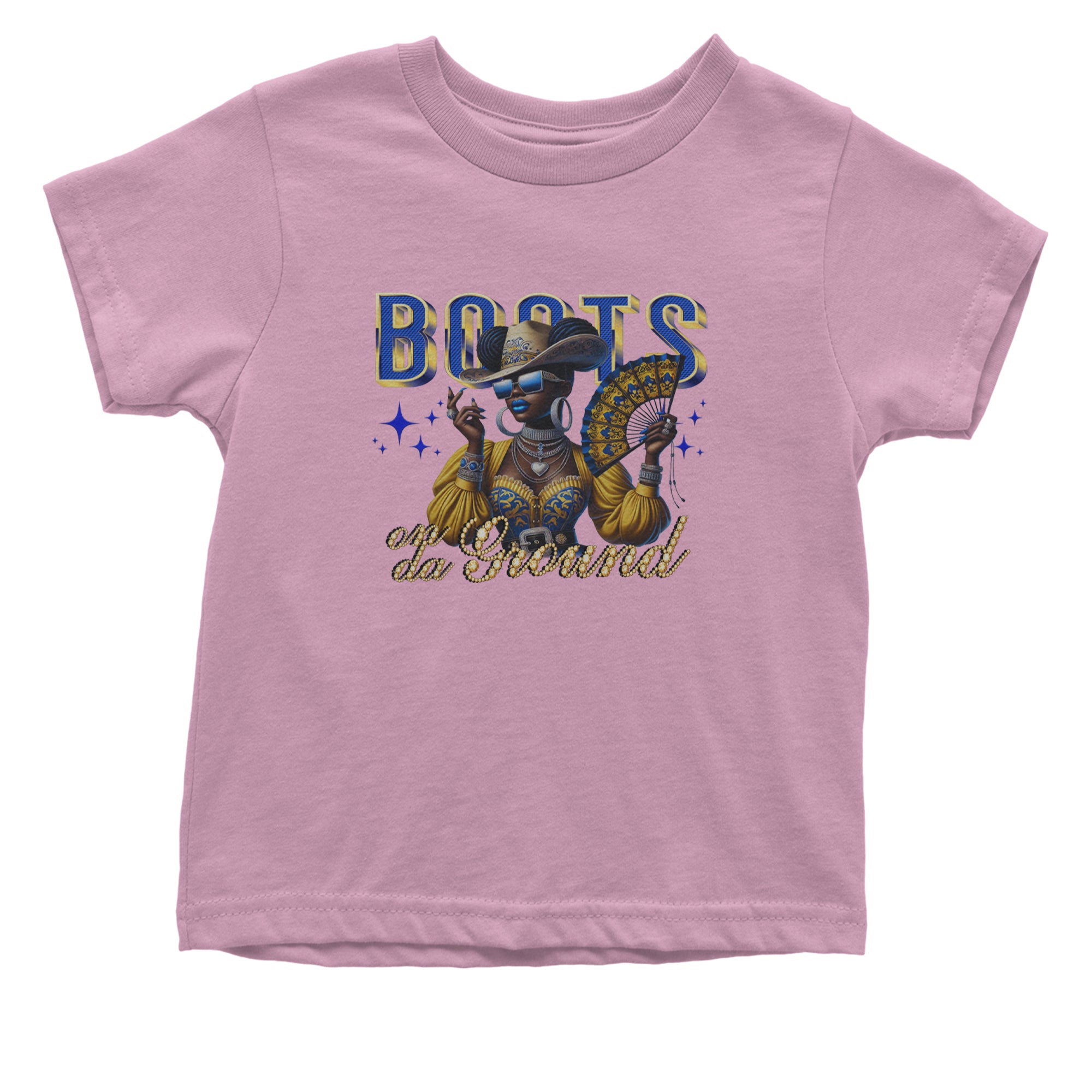 Boots On Da Ground Folding Fan Infant One-Piece Romper Bodysuit Or Toddler T-shirt Light Pink