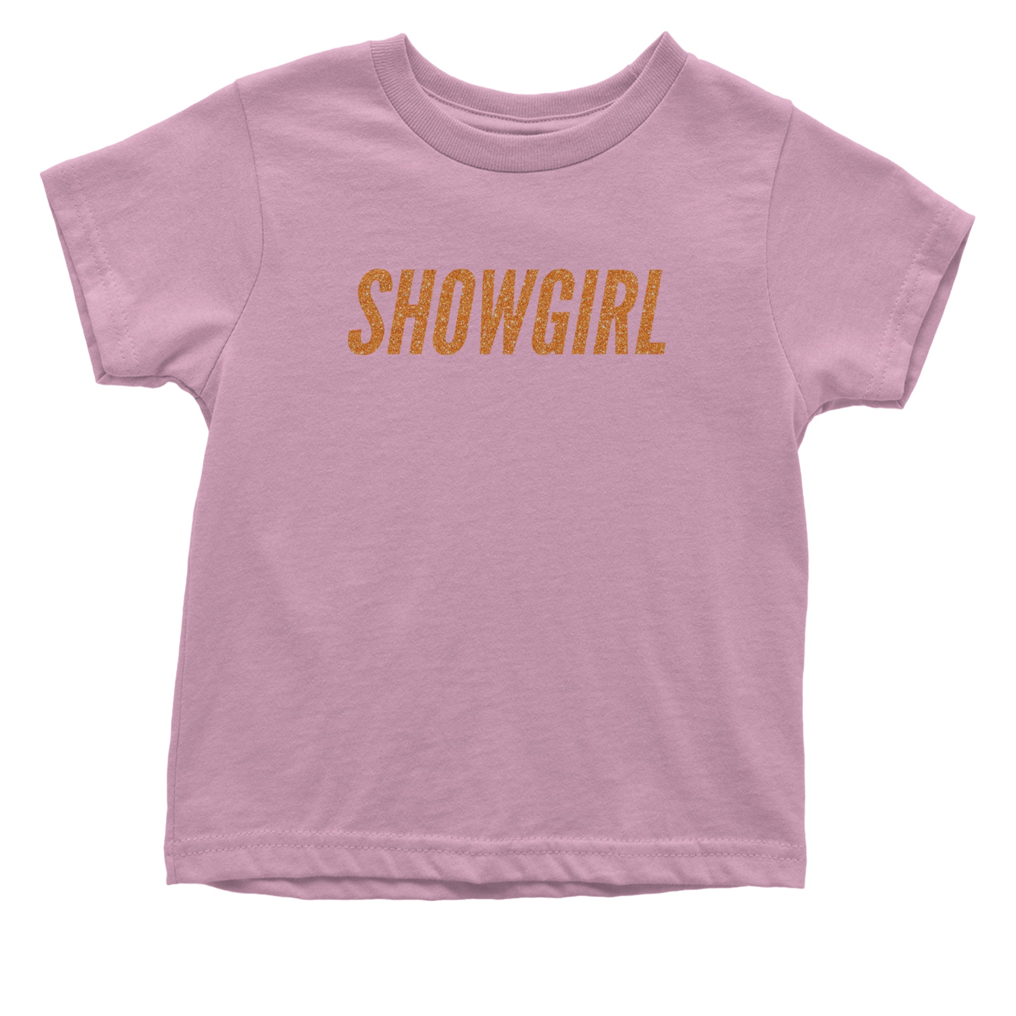 Showgirl Orange Glitter Infant One-Piece Romper Bodysuit Or Toddler T-shirt Light Pink