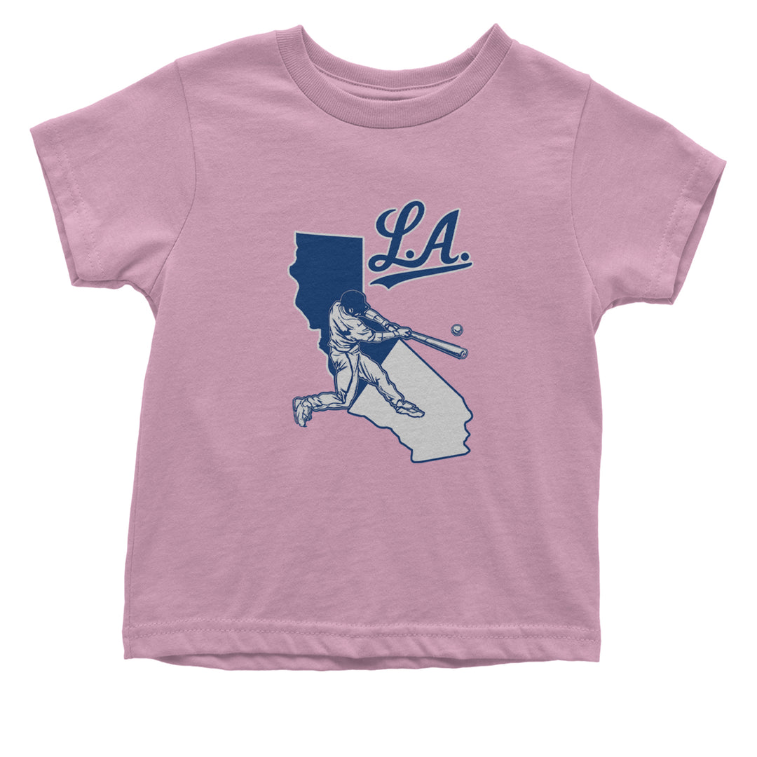 Los Angeles Baseball Batter Up Infant One-Piece Romper Bodysuit Or Toddler T-shirt Light Pink