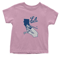 Los Angeles Baseball Batter Up Infant One-Piece Romper Bodysuit Or Toddler T-shirt Light Pink
