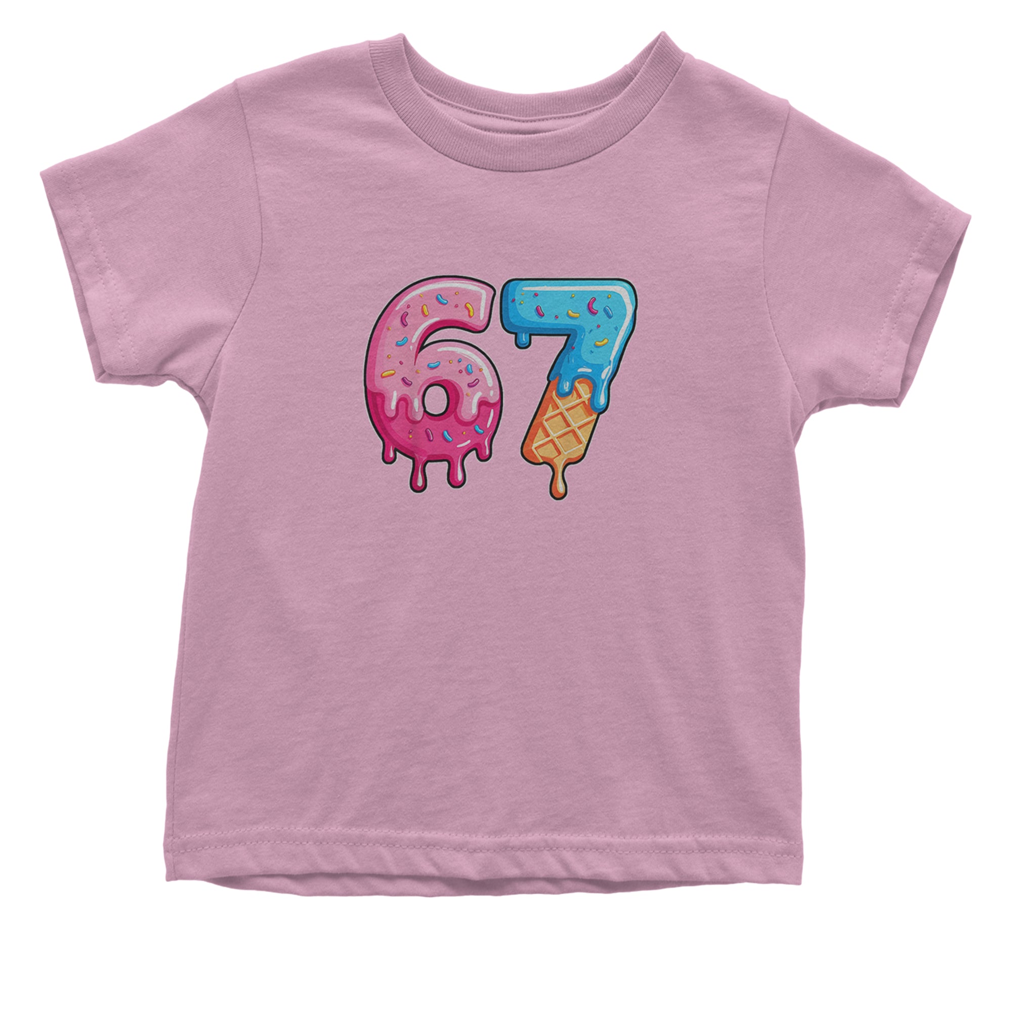 67 Dripping Ice Cream Donut Melt Infant One-Piece Romper Bodysuit Or Toddler T-shirt Light Pink