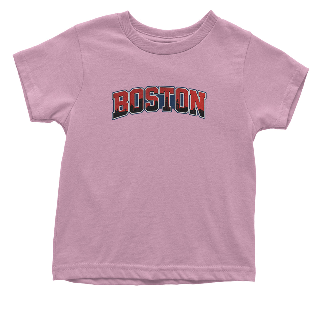 Boston City Pride Skyline Infant One-Piece Romper Bodysuit Or Toddler T-shirt Light Pink