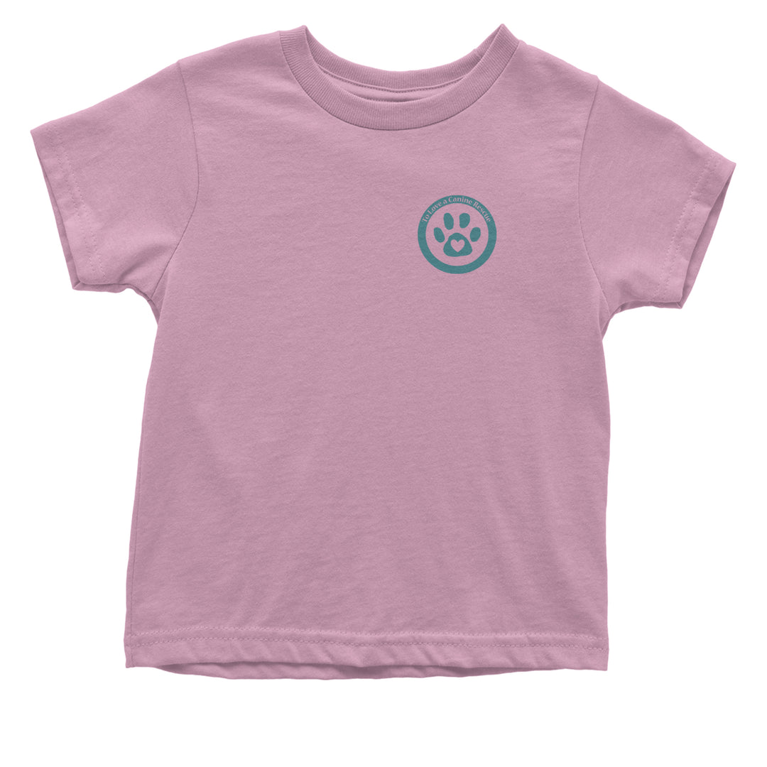 TLC To Love a Canine Dog Rescue Teal Infant One-Piece Romper Bodysuit Or Toddler T-shirt Light Pink