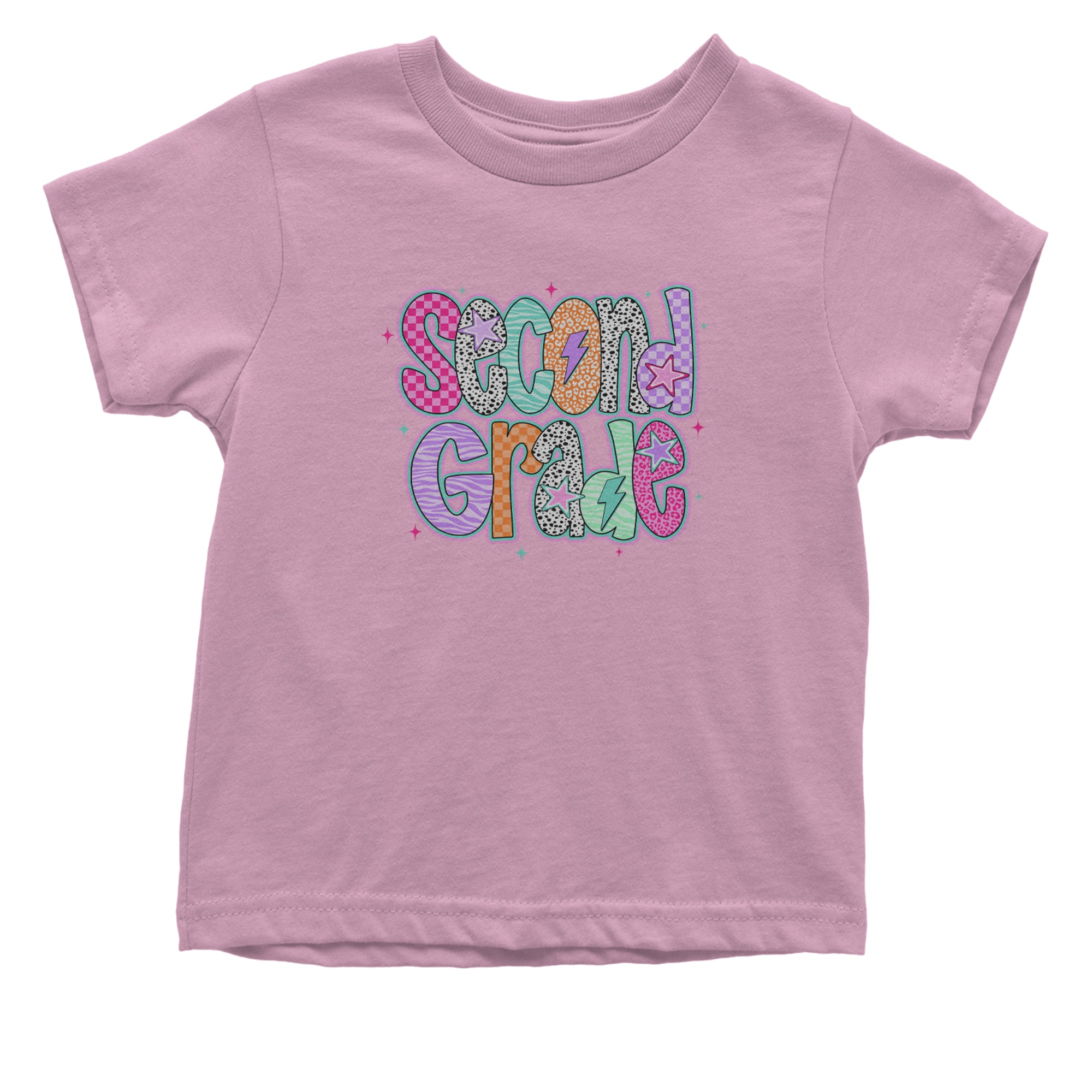 Second Grade Star Colorful Back to School Infant One-Piece Romper Bodysuit Or Toddler T-shirt Light Pink