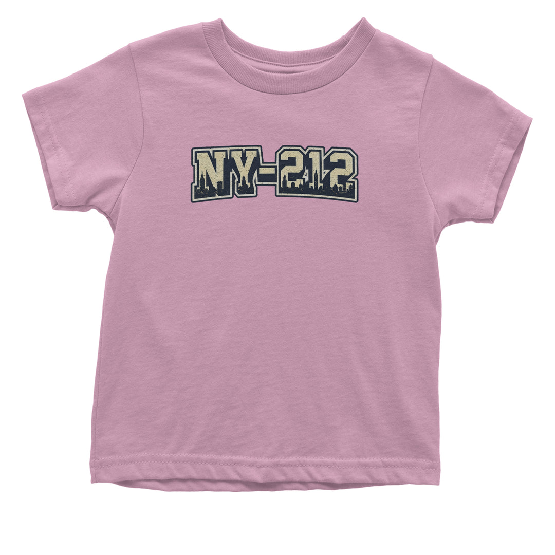 New York City 212 Area Code Skyline  Infant One-Piece Romper Bodysuit Or Toddler T-shirt Light Pink