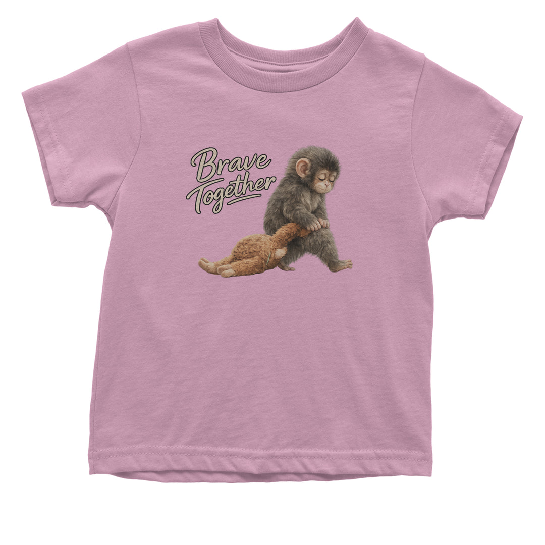 Punch Brave Together Stuffed Animal Infant One-Piece Romper Bodysuit Or Toddler T-shirt Light Pink