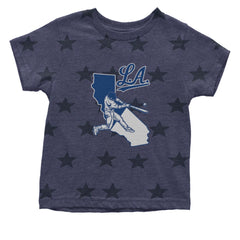 Los Angeles Baseball Batter Up Infant One-Piece Romper Bodysuit Or Toddler T-shirt Navy Blue STAR