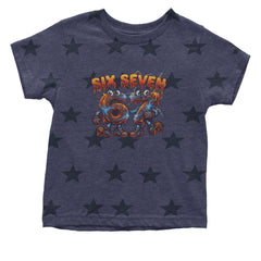 67 Lava Lightning Six Seven Meme Infant One-Piece Romper Bodysuit Or Toddler T-shirt Navy Blue STAR