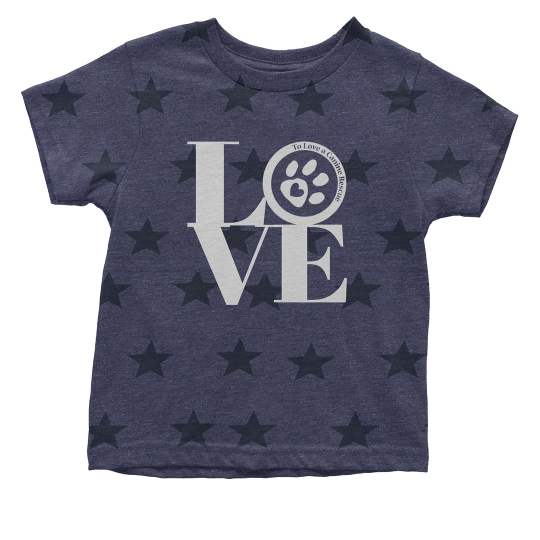 TLC LOVE Dog Rescue Infant One-Piece Romper Bodysuit Or Toddler T-shirt Navy Blue STAR