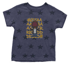 MUSTARD! Not Like Us Tv Off graphic on Onesie and Toddler T-Shirt in Navy Blue STAR alternate view 2