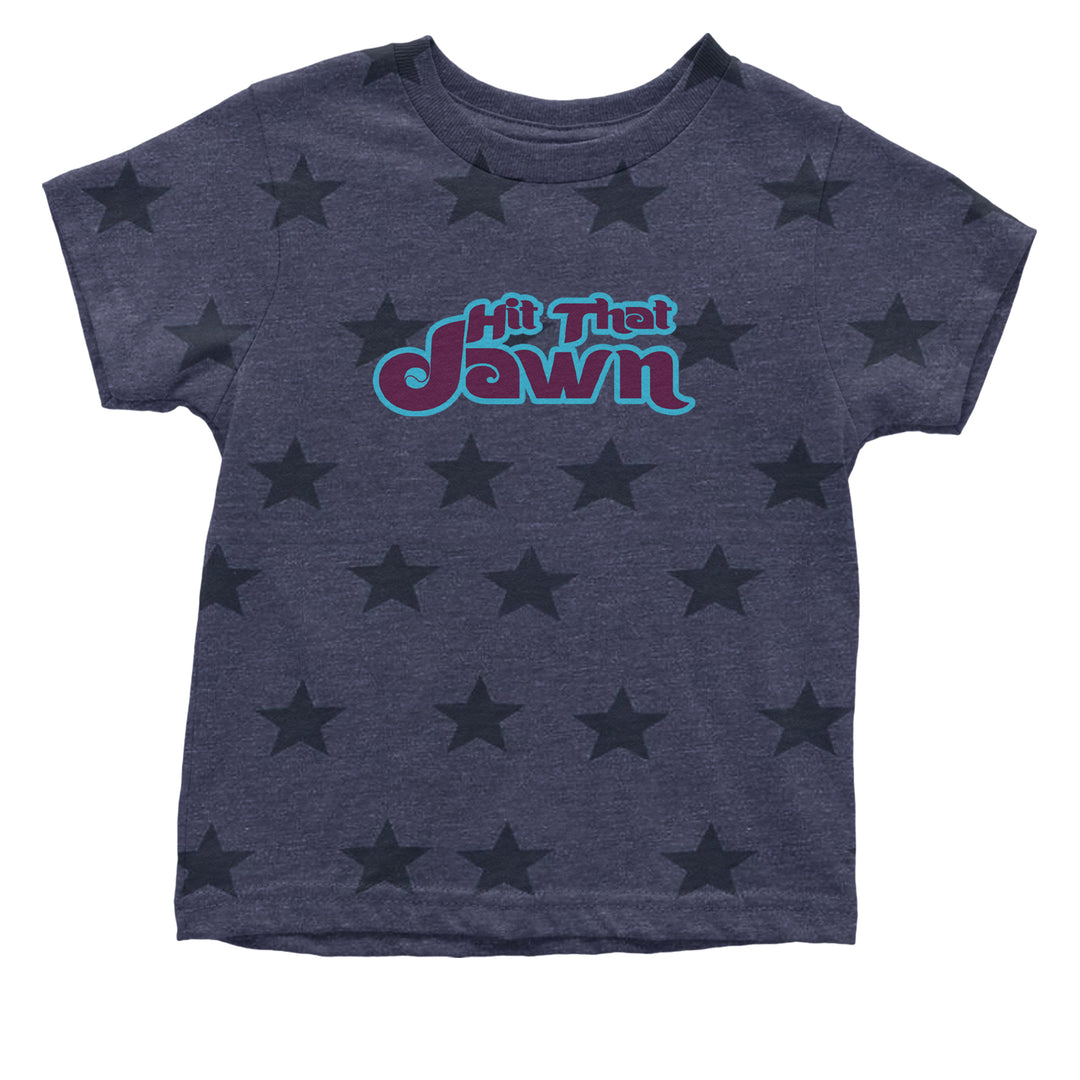 Hit That Jawn Philly Baseball graphic on Onesie and Toddler T-Shirt in Navy Blue STAR