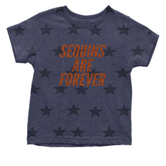 Sequins Are Forever Retro Glam Infant One-Piece Romper Bodysuit Or Toddler T-shirt Navy Blue STAR