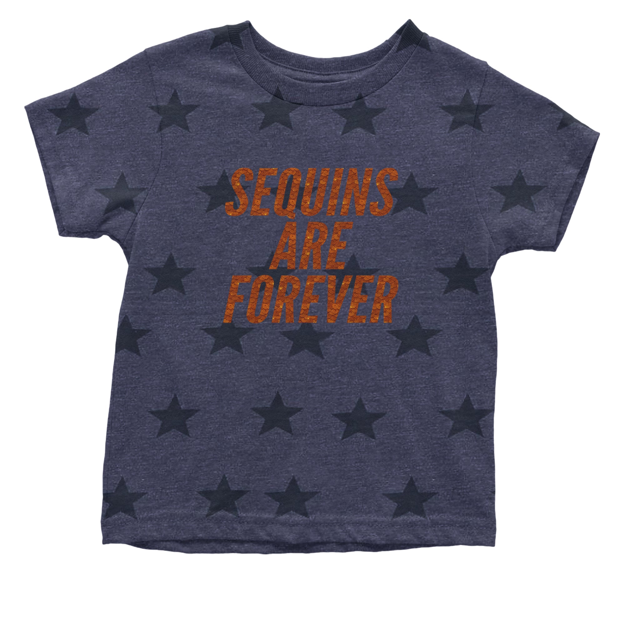Sequins Are Forever Retro Glam Infant One-Piece Romper Bodysuit Or Toddler T-shirt Navy Blue STAR