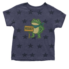 Sign Resist Meme Frog Protest Infant One-Piece Romper Bodysuit Or Toddler T-shirt Navy Blue STAR