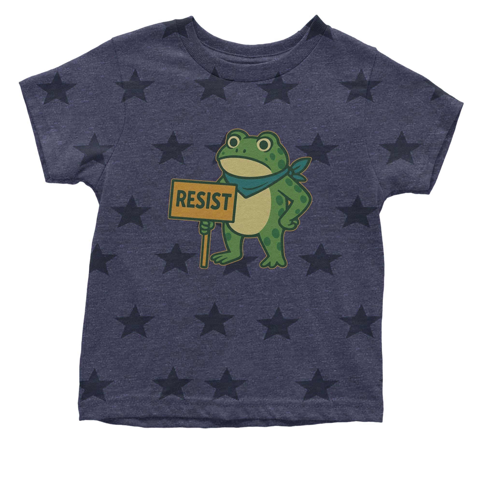Sign Resist Meme Frog Protest Infant One-Piece Romper Bodysuit Or Toddler T-shirt Navy Blue STAR