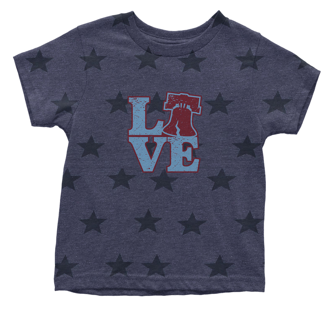Love Philly Liberty Bell Infant One-Piece Romper Bodysuit Or Toddler T-shirt Navy Blue STAR