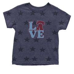 Love Philly Liberty Bell Infant One-Piece Romper Bodysuit Or Toddler T-shirt Navy Blue STAR