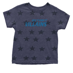 Detroit Villains Grit Football Infant One-Piece Romper Bodysuit Or Toddler T-shirt Navy Blue STAR