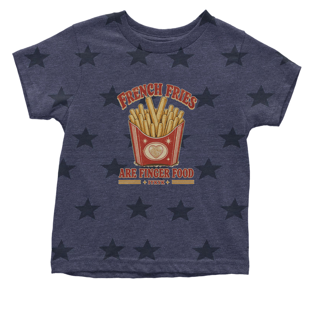 French Fries Are Finger Food IYKYK Infant One-Piece Romper Bodysuit Or Toddler T-shirt Navy Blue STAR