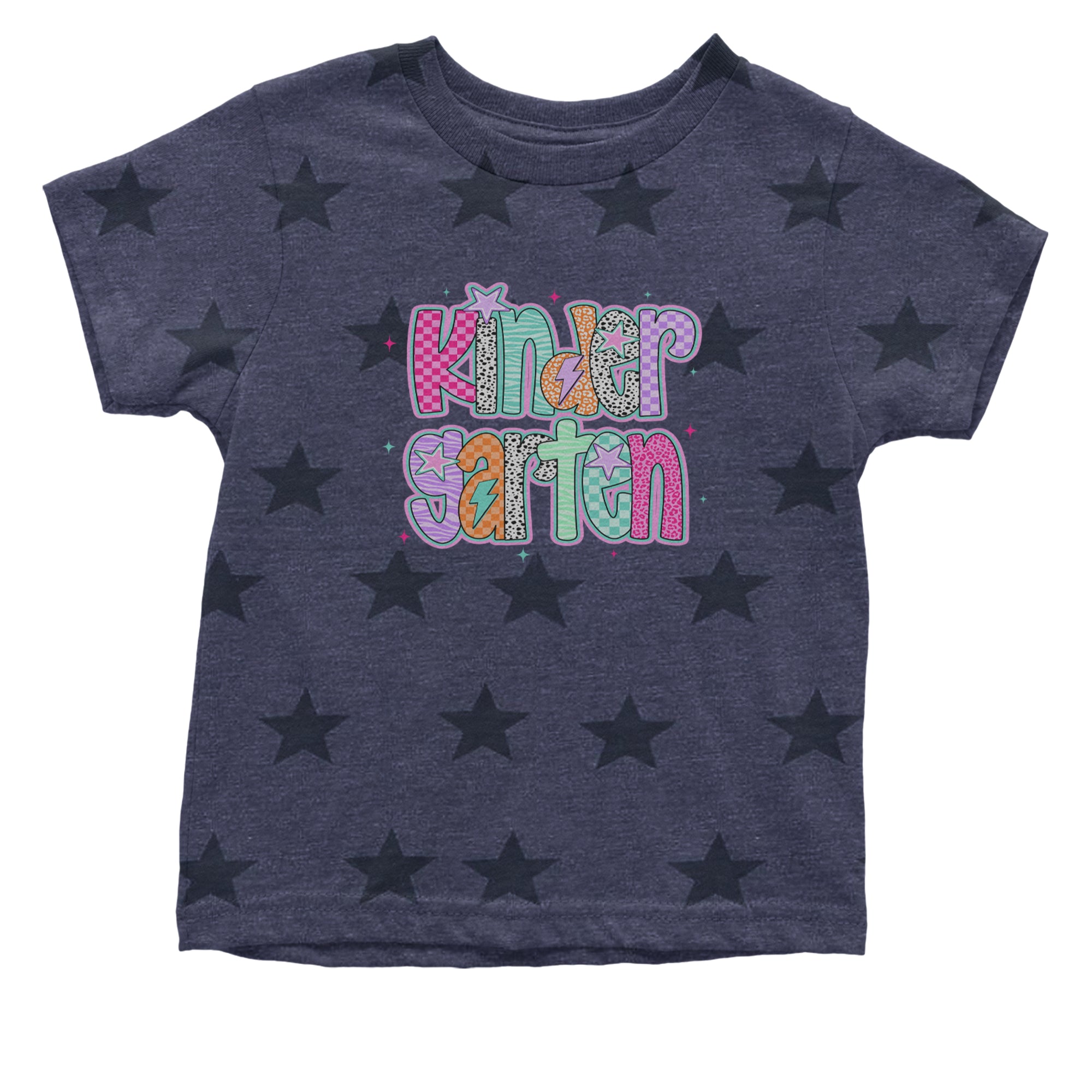 Kindergarten Cutie Colorful Back to School Infant One-Piece Romper Bodysuit Or Toddler T-shirt Navy Blue STAR