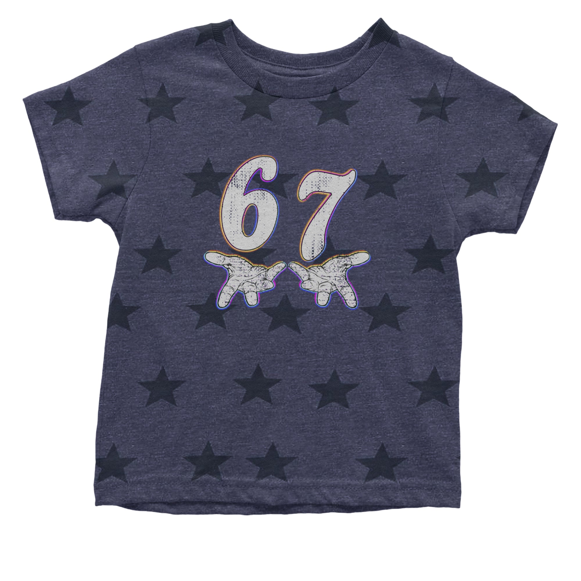 67 Hands Meme Viral Drill Infant One-Piece Romper Bodysuit Or Toddler T-shirt Navy Blue STAR
