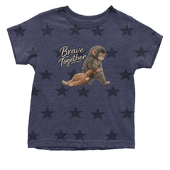 Punch Brave Together Stuffed Animal Infant One-Piece Romper Bodysuit Or Toddler T-shirt Navy Blue STAR
